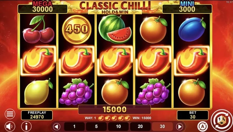 Classic Chilli Hold & Win - ფიქსირებული Jackpot ნიშანზე